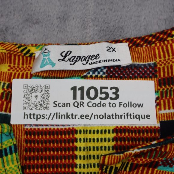 Lapogee Dress Womens 2X Orange Casual Half Bell Sleeve A-Line Scarf Set - Picture 2 of 16